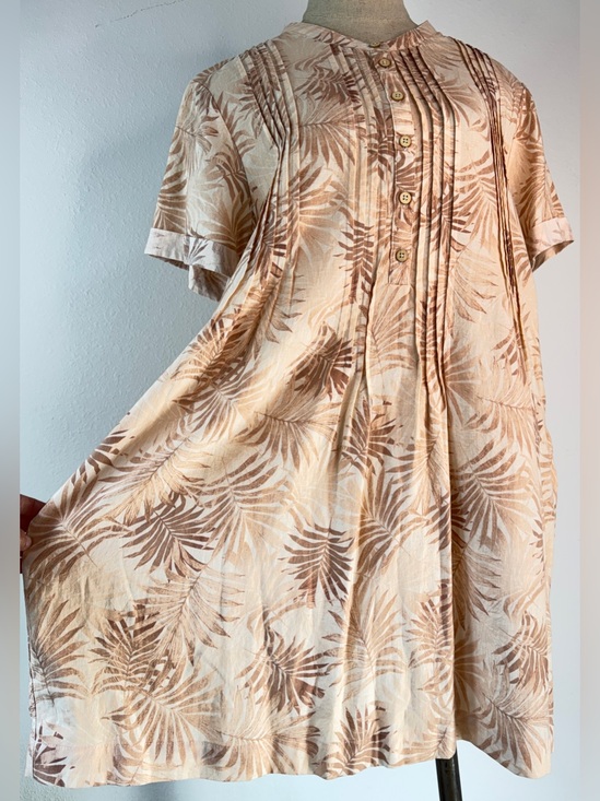 Faherty Dresses & Skirts - Faherty Gemina Linen Blend Mini Dress Relaxed Fit Peach Palm Boho Chic Large